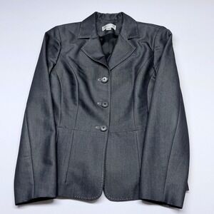 🔴 Lena Gabrielle New York Women's Grey Blazer Jacket Size 8 Single Breasted